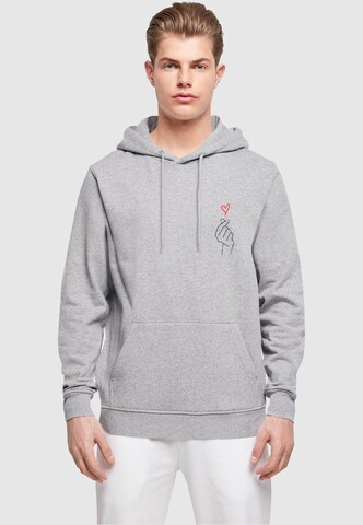 Merchcode Sweatshirt 'Heart' in Grijs: voorkant