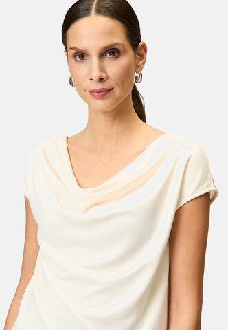 zero Jerseyshirt mit Wasserfallausschnitt in Beige