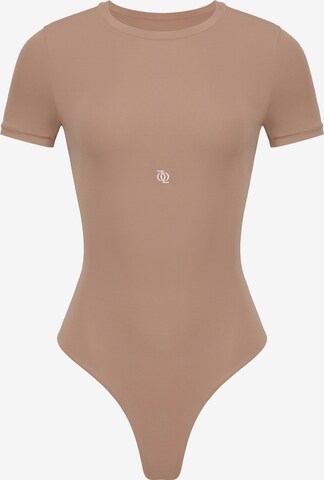 GOD SAVE QUEENS Body 'Second Skin T-Shirt Bodysuit' in Braun: Vorderseite