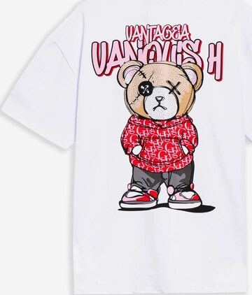 OVER STREET - Camiseta 'Camiseta area zero blanca/roja urban bear oversized tee' en rojo: frente