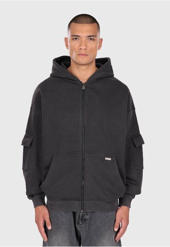 Dropsize Sweatjacke in Schwarz: Vorderseite
