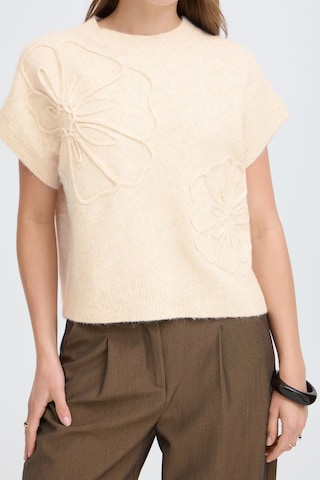 b.young Gebreide bodywarmer 'BYOmea' in Beige
