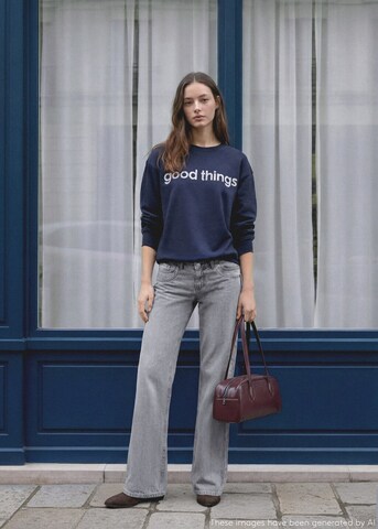 MANGO TEEN Sweatshirt 'Things' in Blue