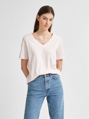 T-shirt SELECTED FEMME en rose : devant