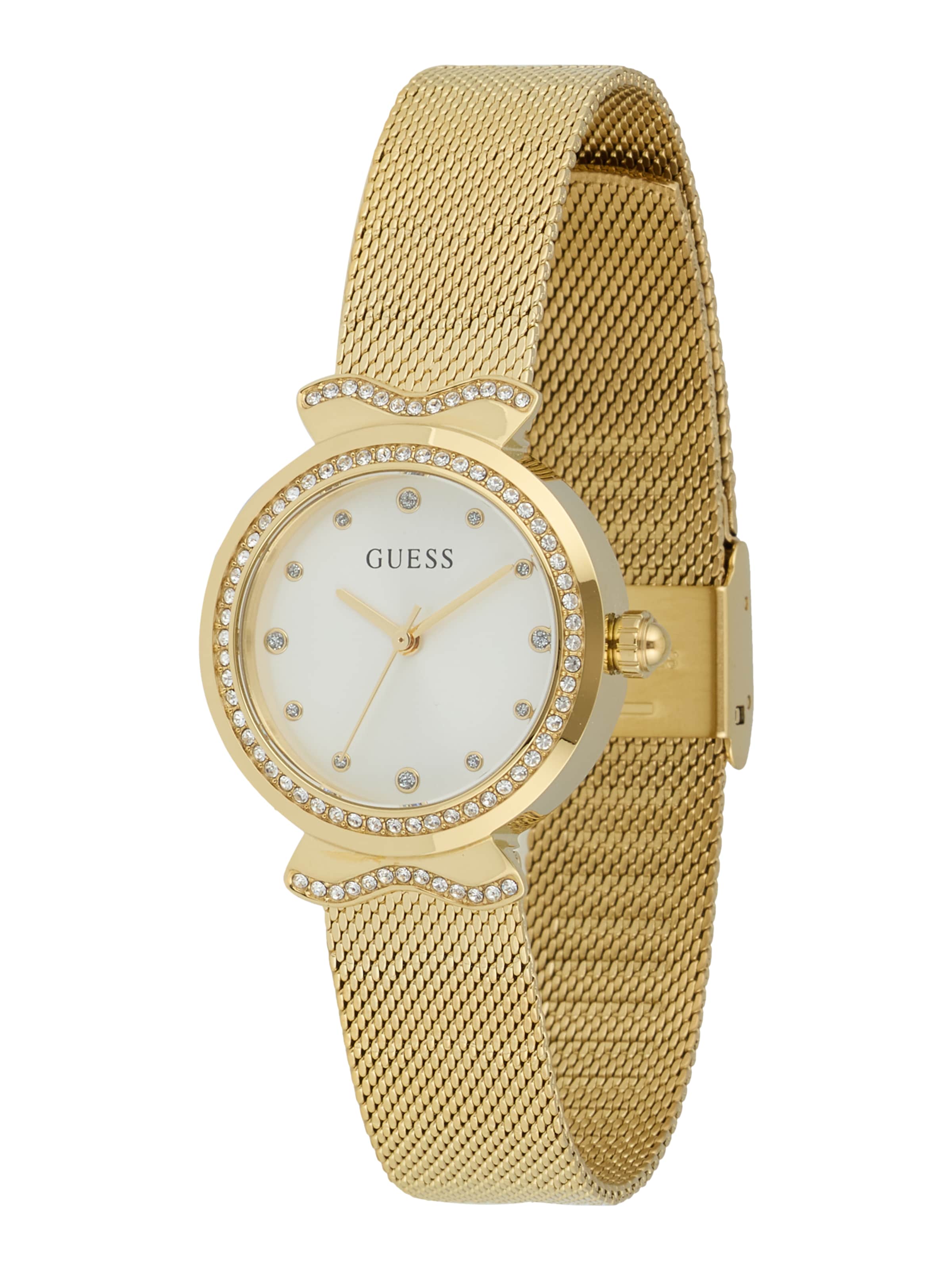 GUESS Analoog horloge 'BEJEWELED' in Goud: voorkant