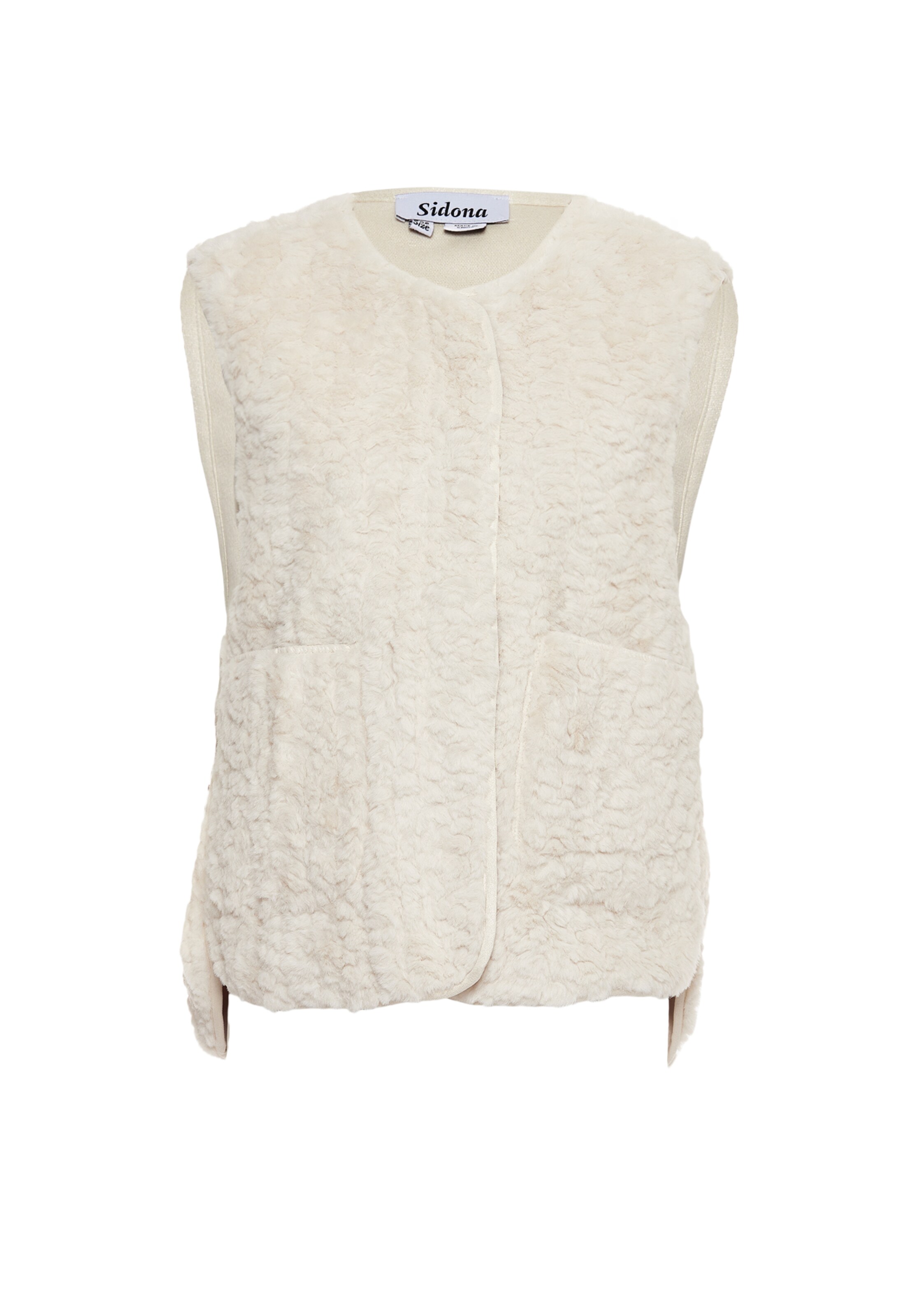 Vestă de la Sidona pe alb: față