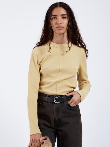 Dr. Denim Top 'Stella Waffle Top' in Geel