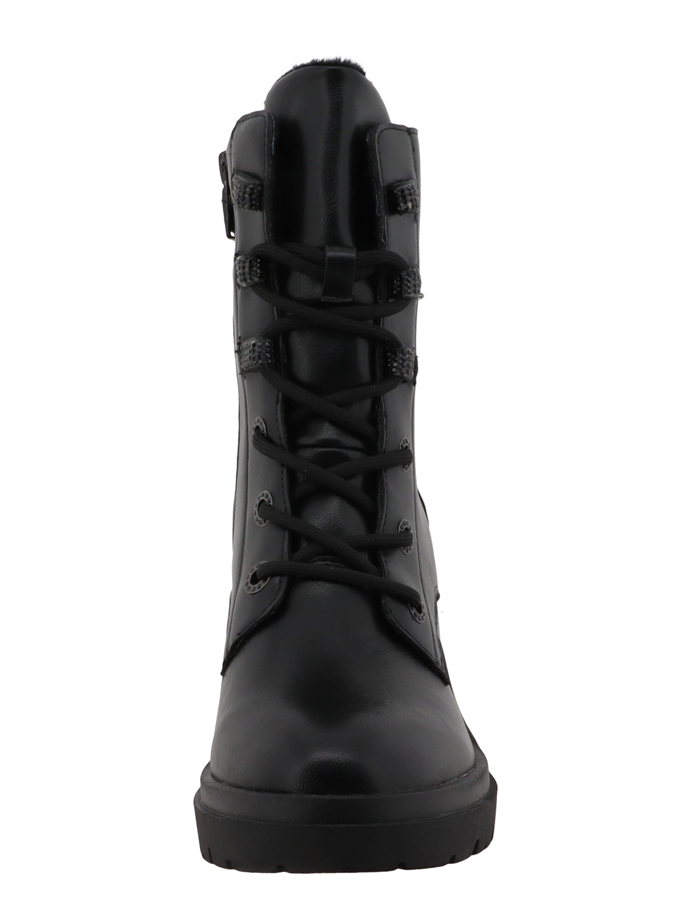 TOM TAILOR - Bota com atacadores em preto