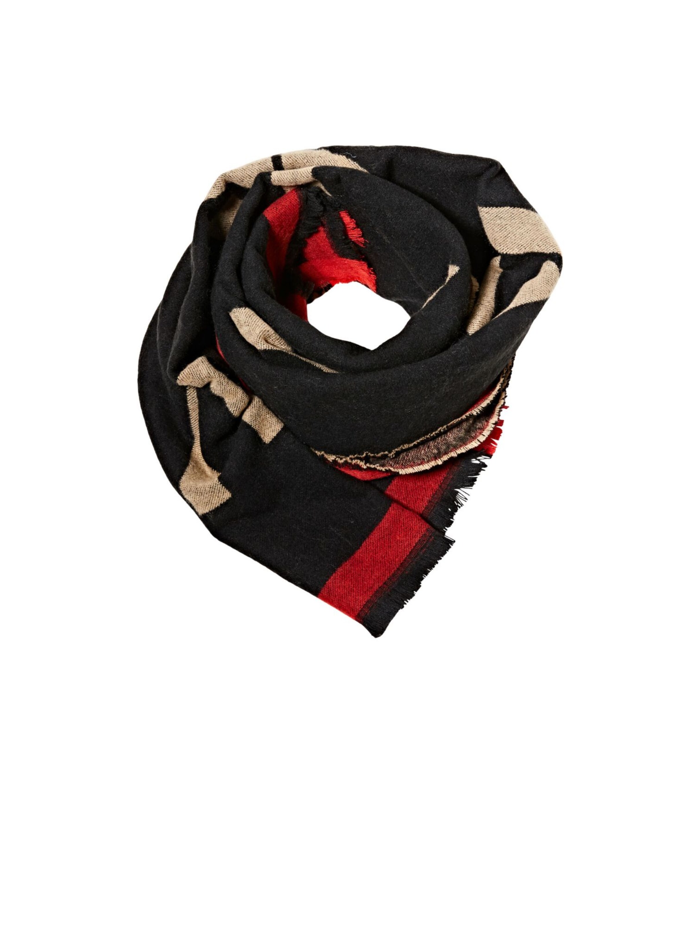 Accessories Scarves Tube Scarves Esprit Tube Scarf red embroidered lettering casual look 