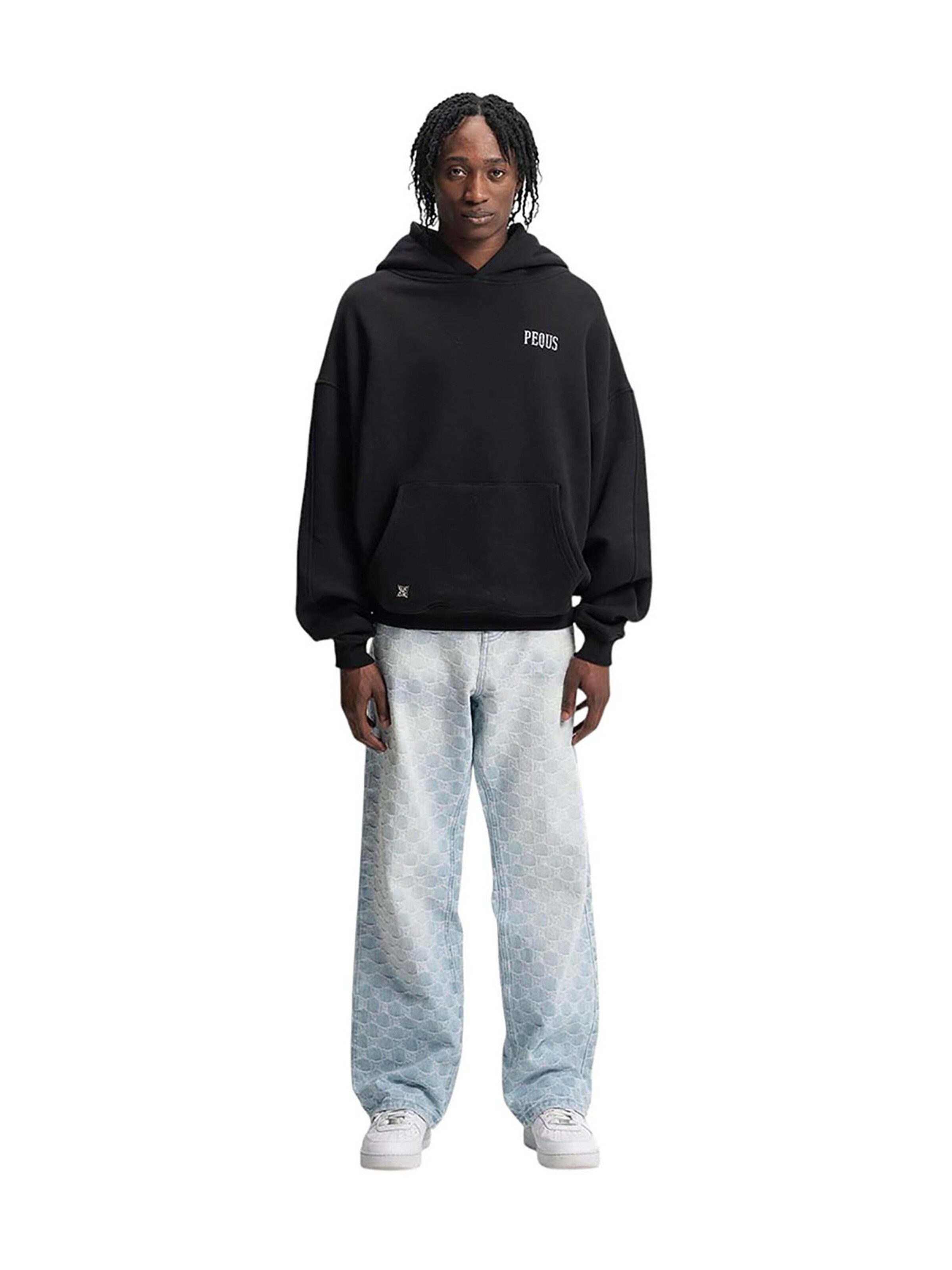 Pequs Sweatshirt 'Back Stamp' in Black