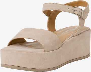Sandales Tamaris en beige : devant