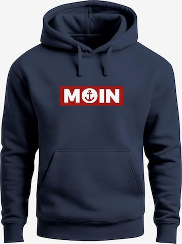 Neverless Sweatshirt 'Moin Anker' in Blau: Vorderseite