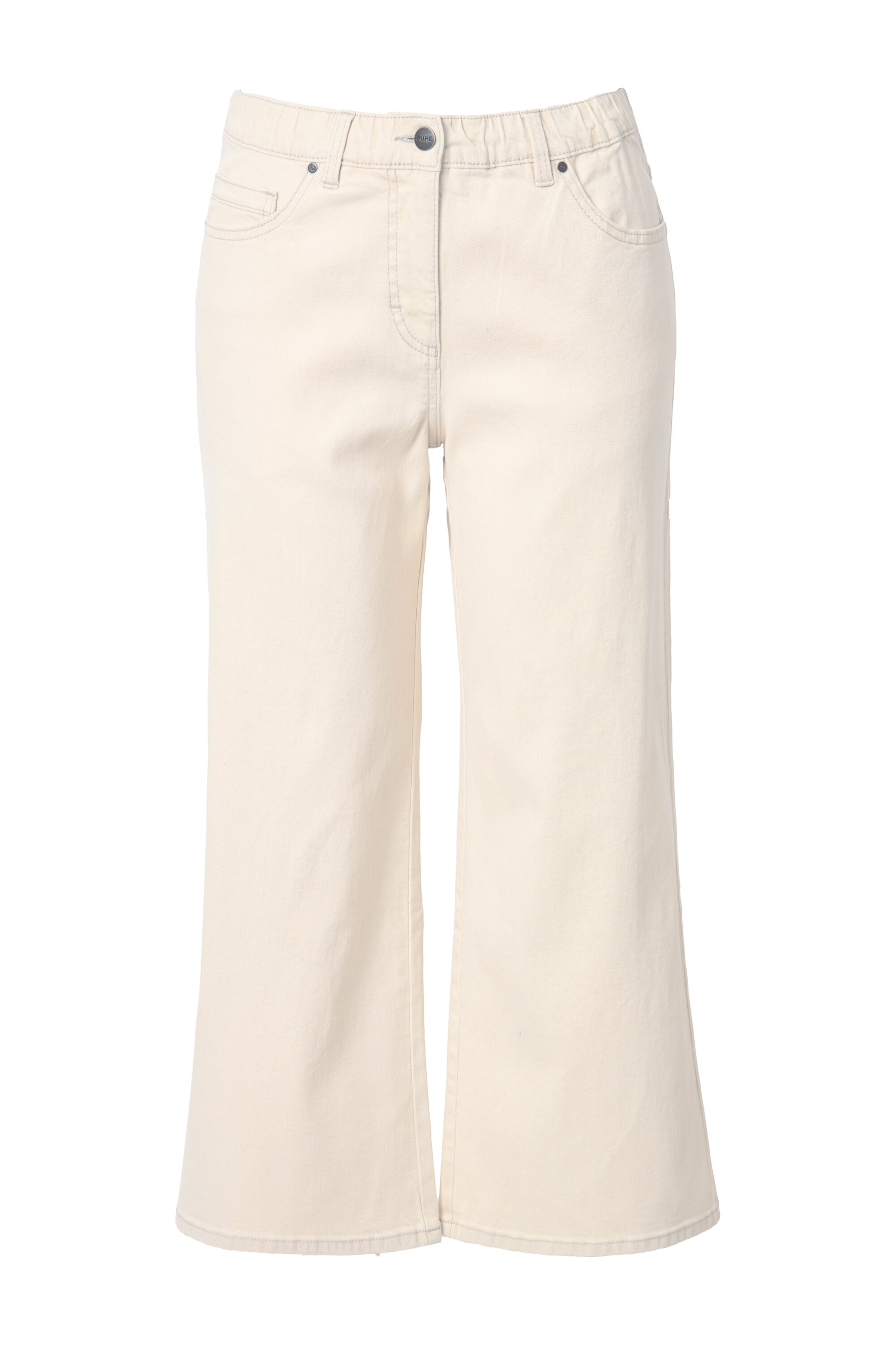 Ulla Popken Flared Jeans in Weiß: Vorderseite