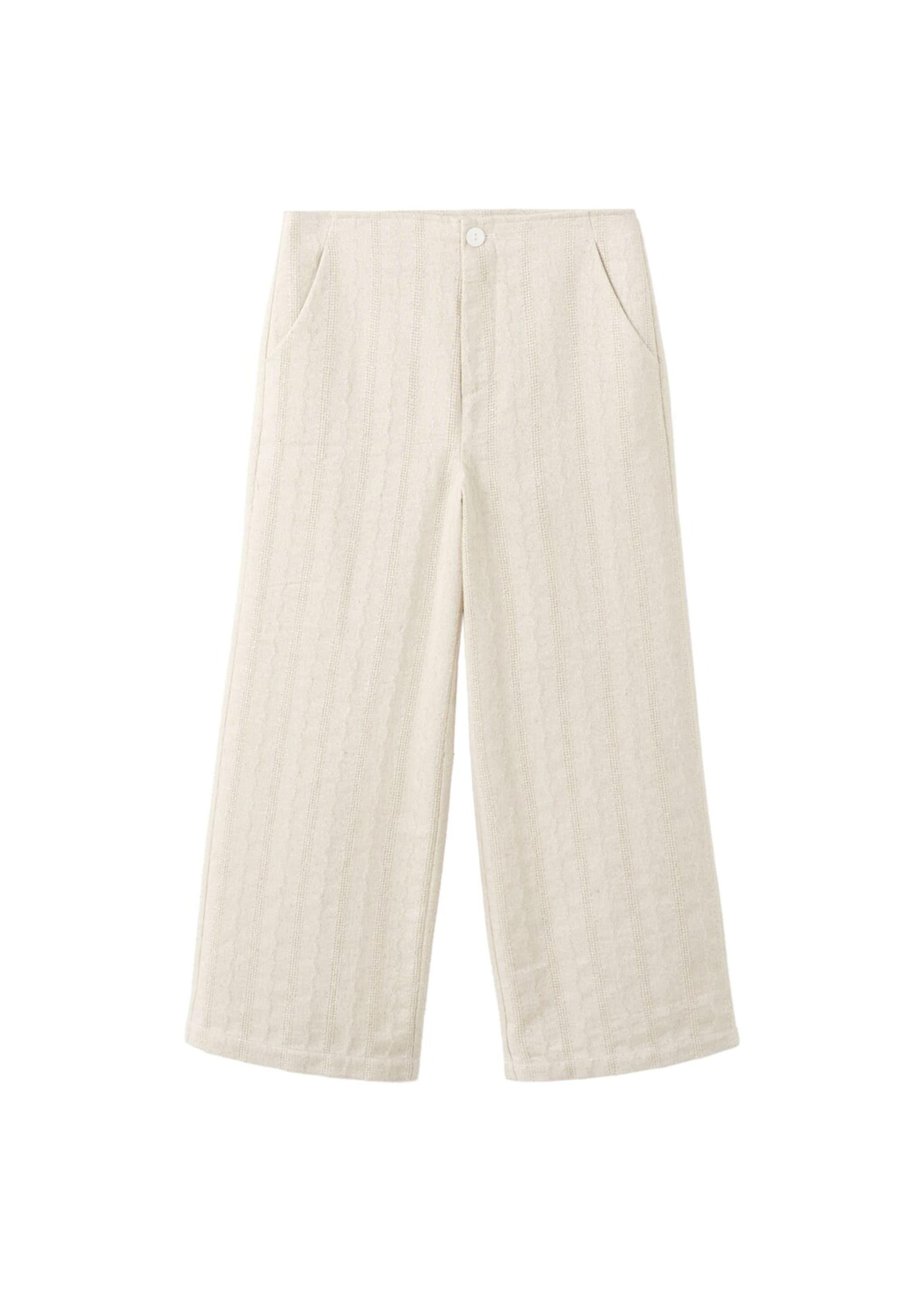 MANGO KIDS Wide leg Pants 'Noraset' in Beige: front
