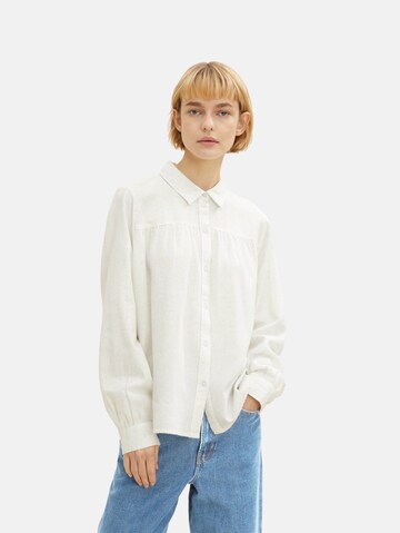 TOM TAILOR DENIM Bluse in Weiß: predná strana