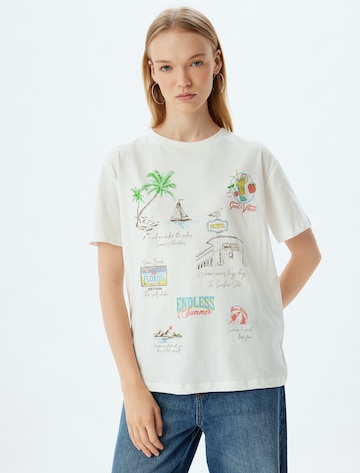 Koton T-Shirt in Beige: Vorderseite