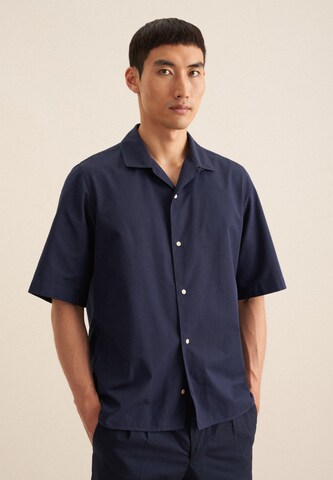 SEIDENSTICKER Regular fit Button Up Shirt 'Schwarze Rose' in Blue: front