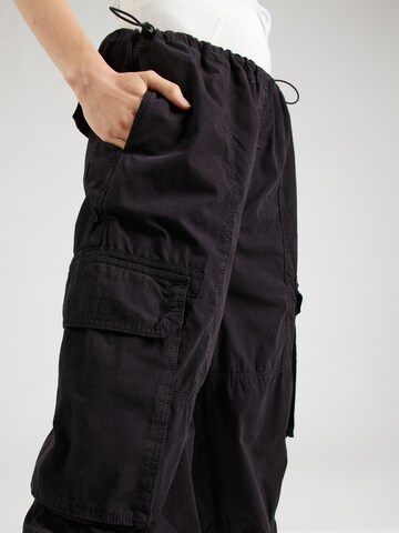 HUGO Loosefit Cargobroek 'Hafison-1-D' in Zwart