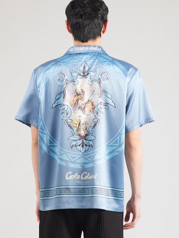 Comfort fit Camicia di Carlo Colucci in blu: dietro