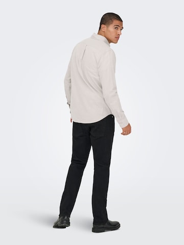 Only & Sons Regular fit Button Up Shirt in Grey