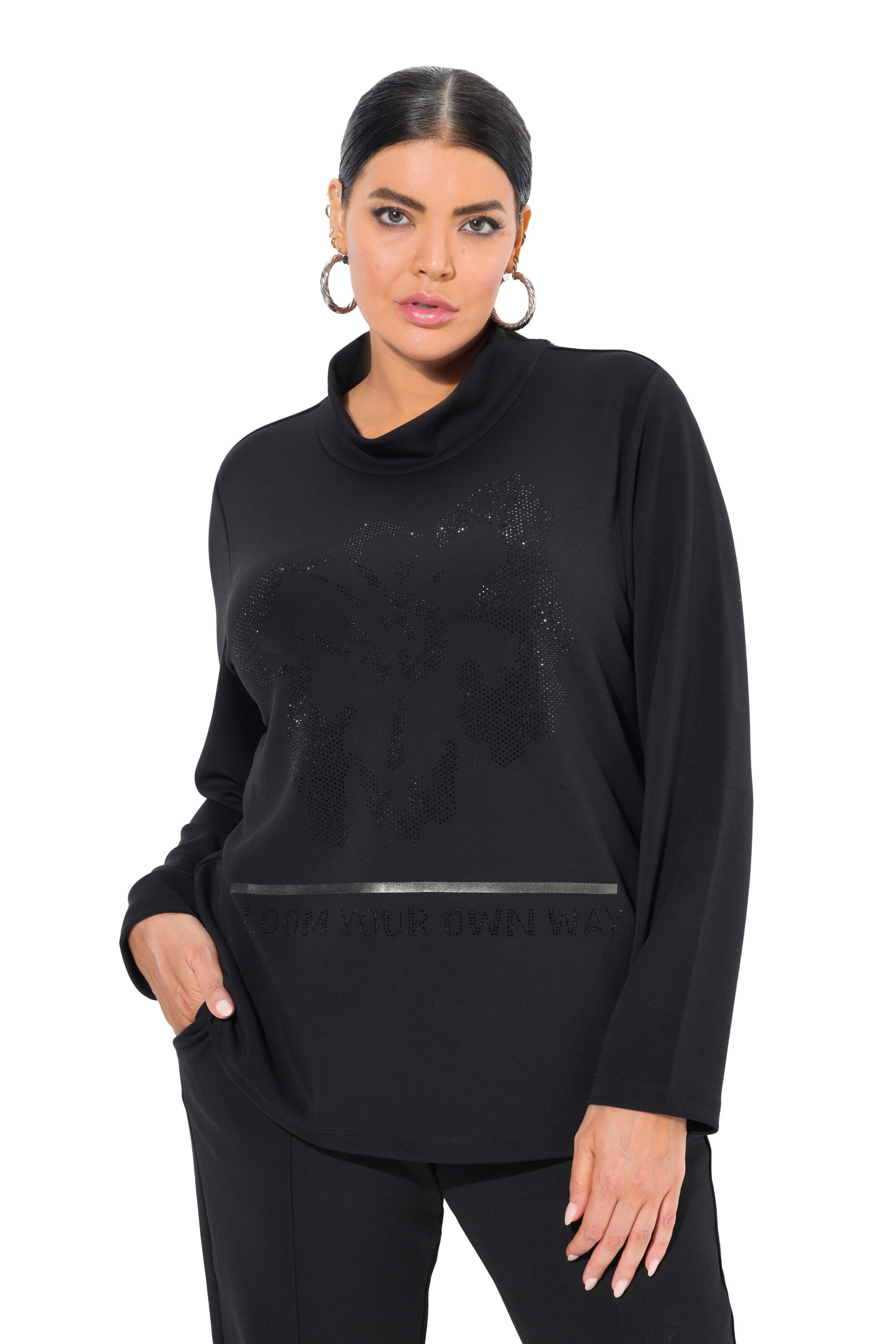 Ulla Popken Sweatshirt in Black: front