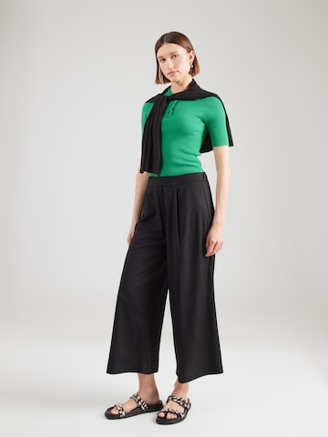 s.Oliver Wide leg Παντελόνι πλισέ σε μαύρο