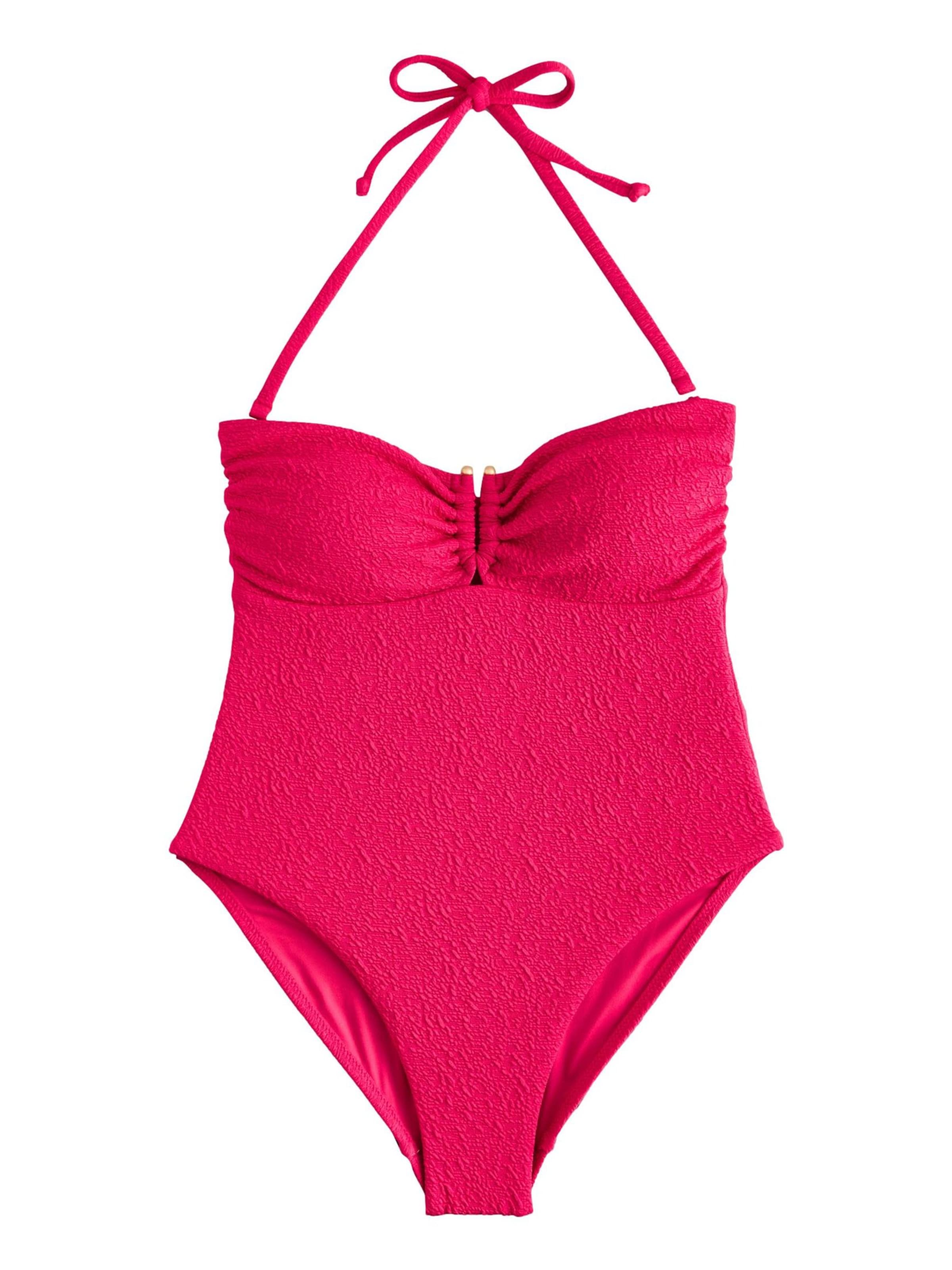 Next Bez ramienok Jednodielne plavky - Ružová: predná strana