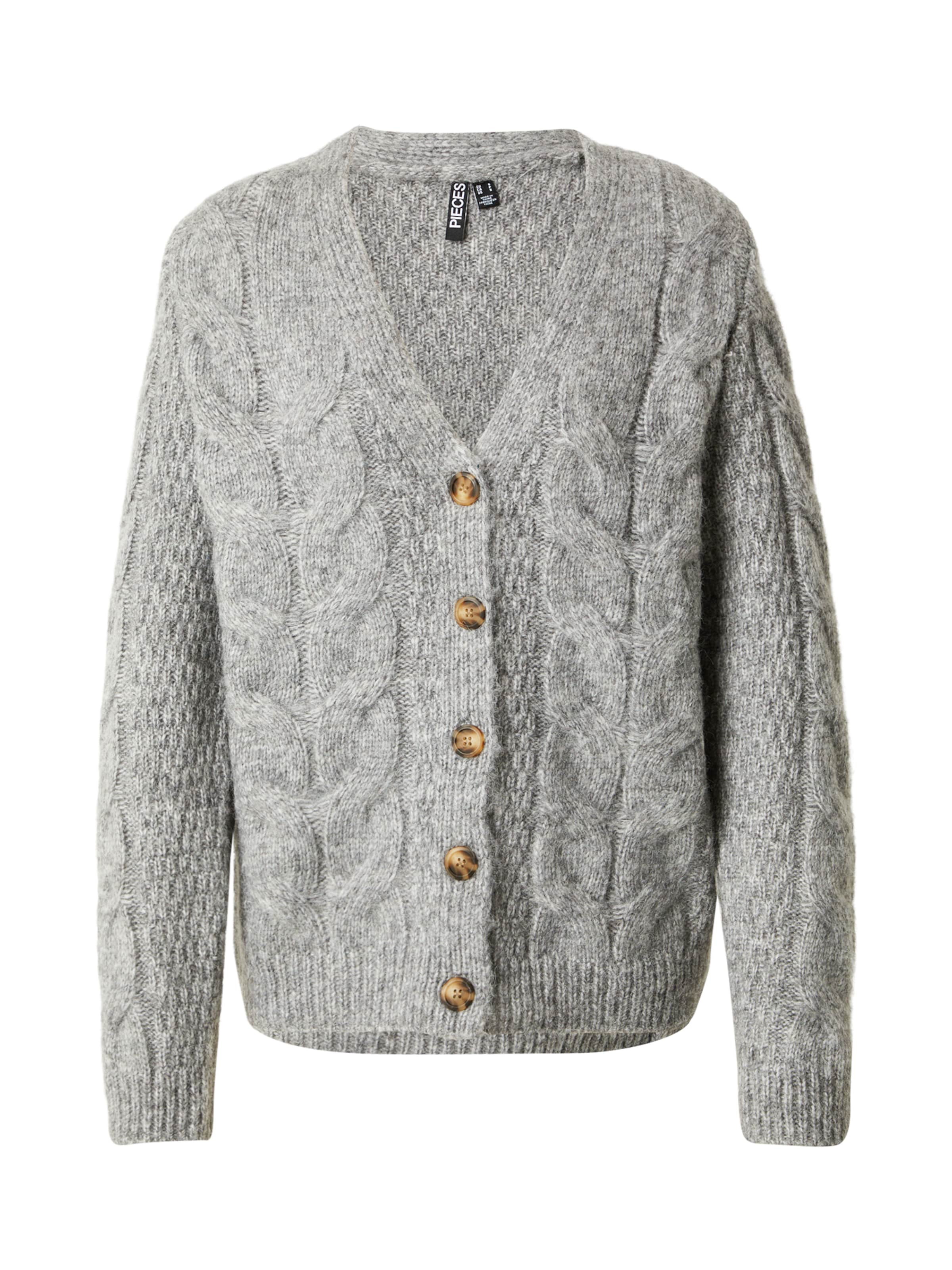 PIECES - Casaco de malha 'PCNINA' em cinzento: frente
