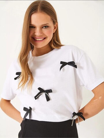 T-shirt Bianco Lucci en blanc