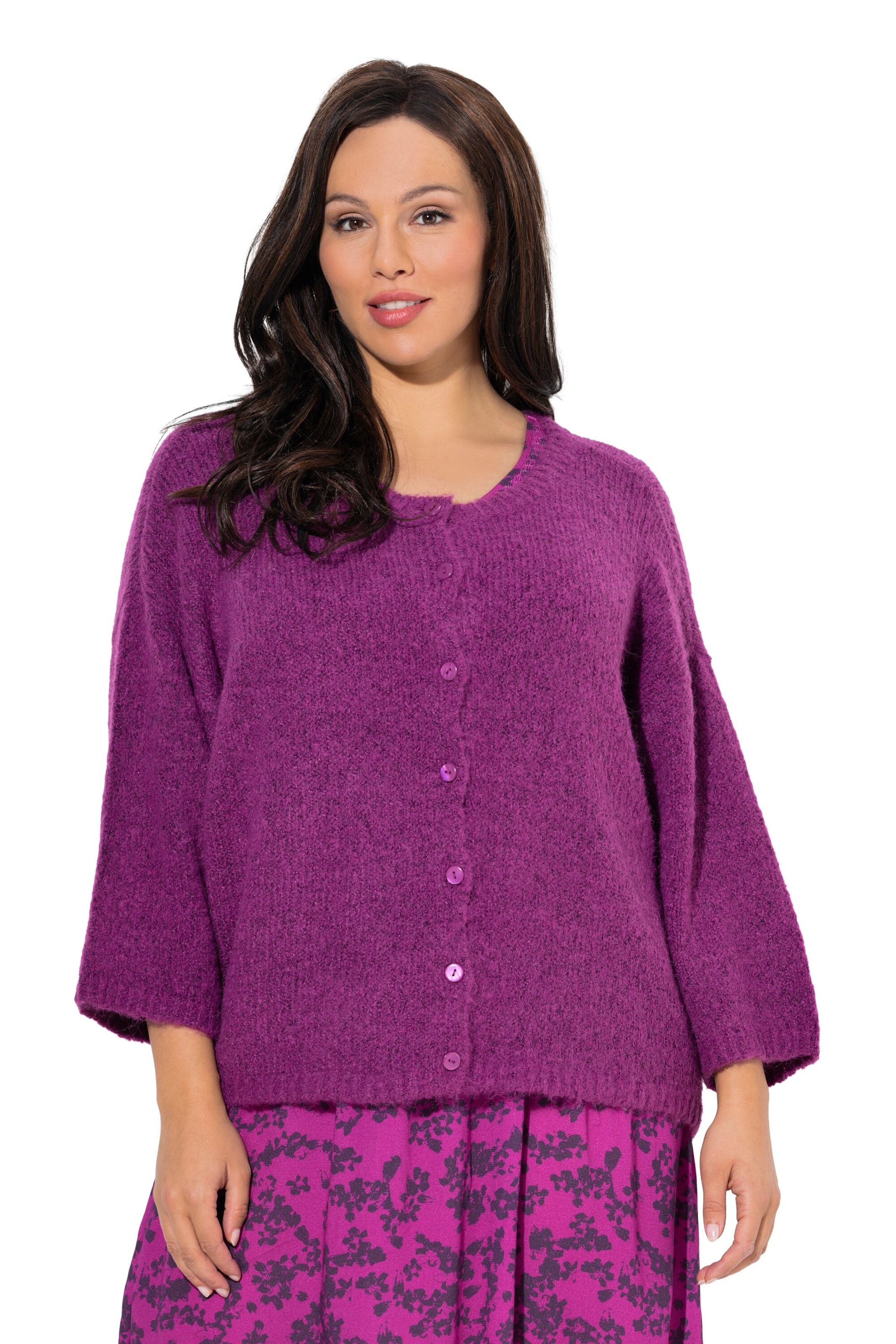 Ulla Popken Strickjacke in Lila: Vorderseite