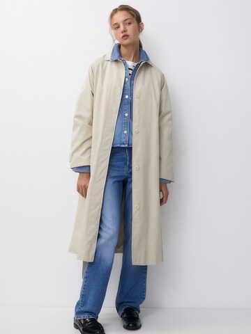 Pull&Bear Between-Seasons Coat in Beige: front