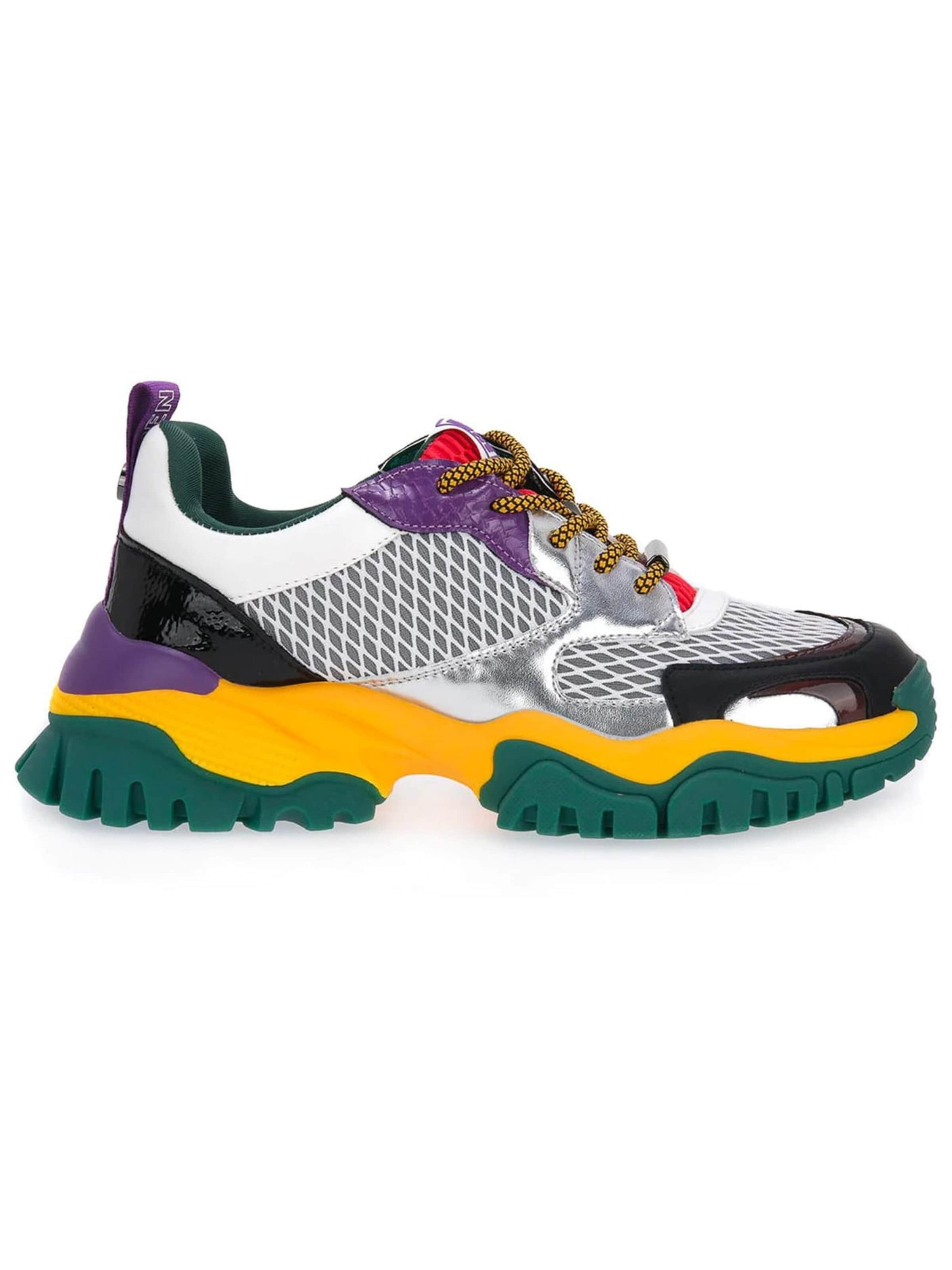STEVE MADDEN Buty sportowe sznurowane 'Womens Trilling Sil / Grn Lace-Up Low-Profile Shoes' w kolorze mieszane kolory