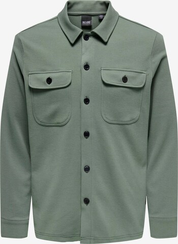 Only & Sons Comfort fit Button Up Shirt 'New Kodyl' in Green: front