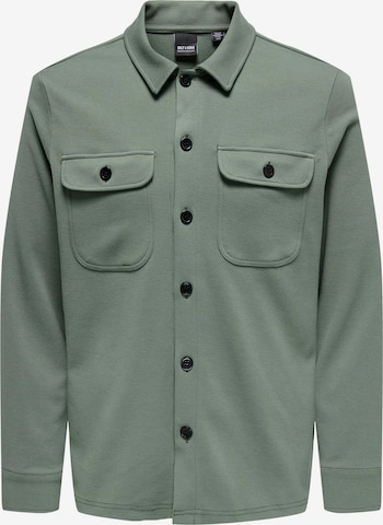 Only & Sons Comfort fit Button Up Shirt 'New Kodyl' in Green: front