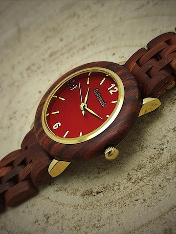 Holzwerk - Reloj analógico 'THALE' en rojo