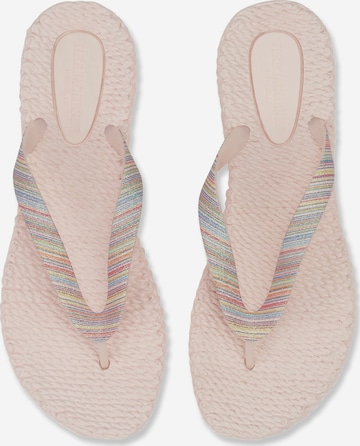 ILSE JACOBSEN T-Bar Sandals 'CHEERFUL12S' in Beige