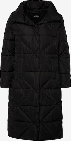 Ulla Popken Winter Coat in Black: front