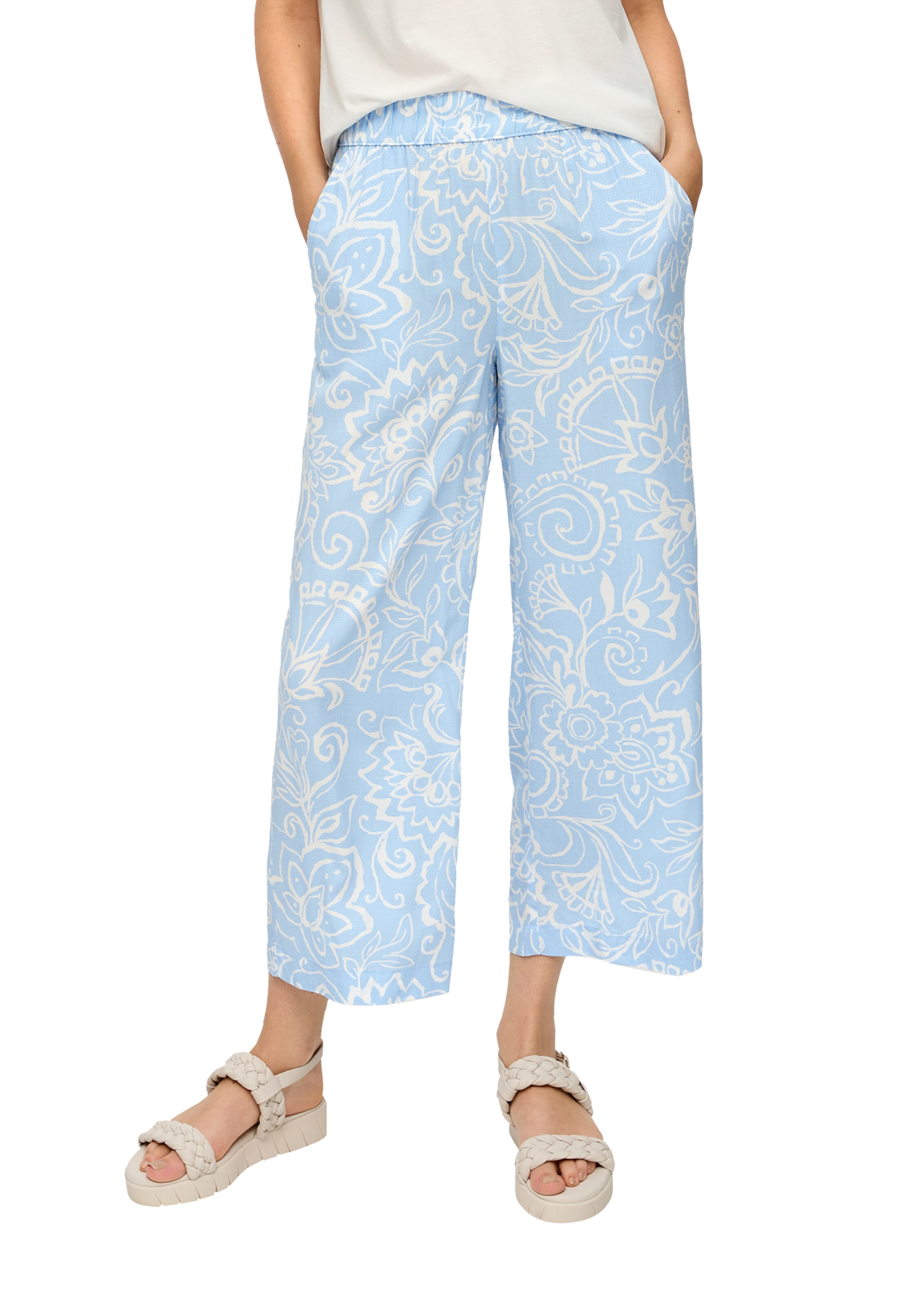 s.Oliver Wide leg Παντελόνι σε μπλε: μπροστά