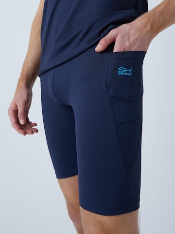 SPORTKIND Slimfit Sporthose 'Short Tights mit Taschen'‌‌‌‌‌‌‌‌‌ in Blau: Vorderseite