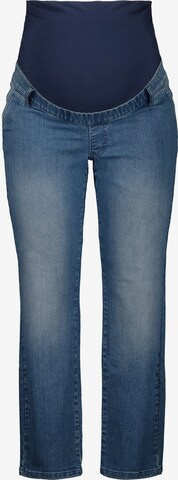 Ulla Popken Regular Ulla Popken Damen große Größen Übergrößen Plus Size Umstands-Jeans Sammy 794942  (GOTS) in Blau: predná strana