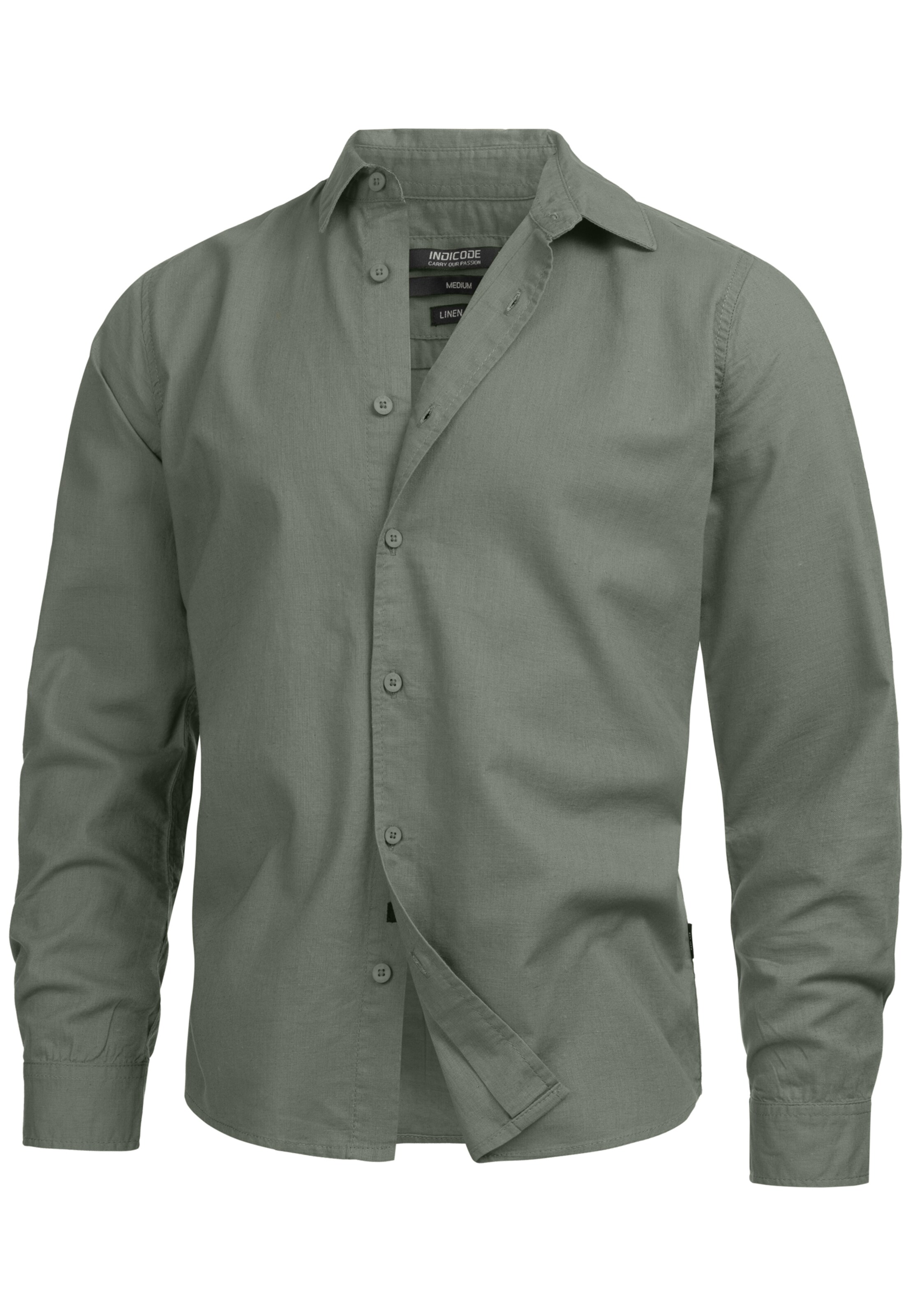 INDICODE JEANS Regular Fit Hemd in Grün: Vorderseite