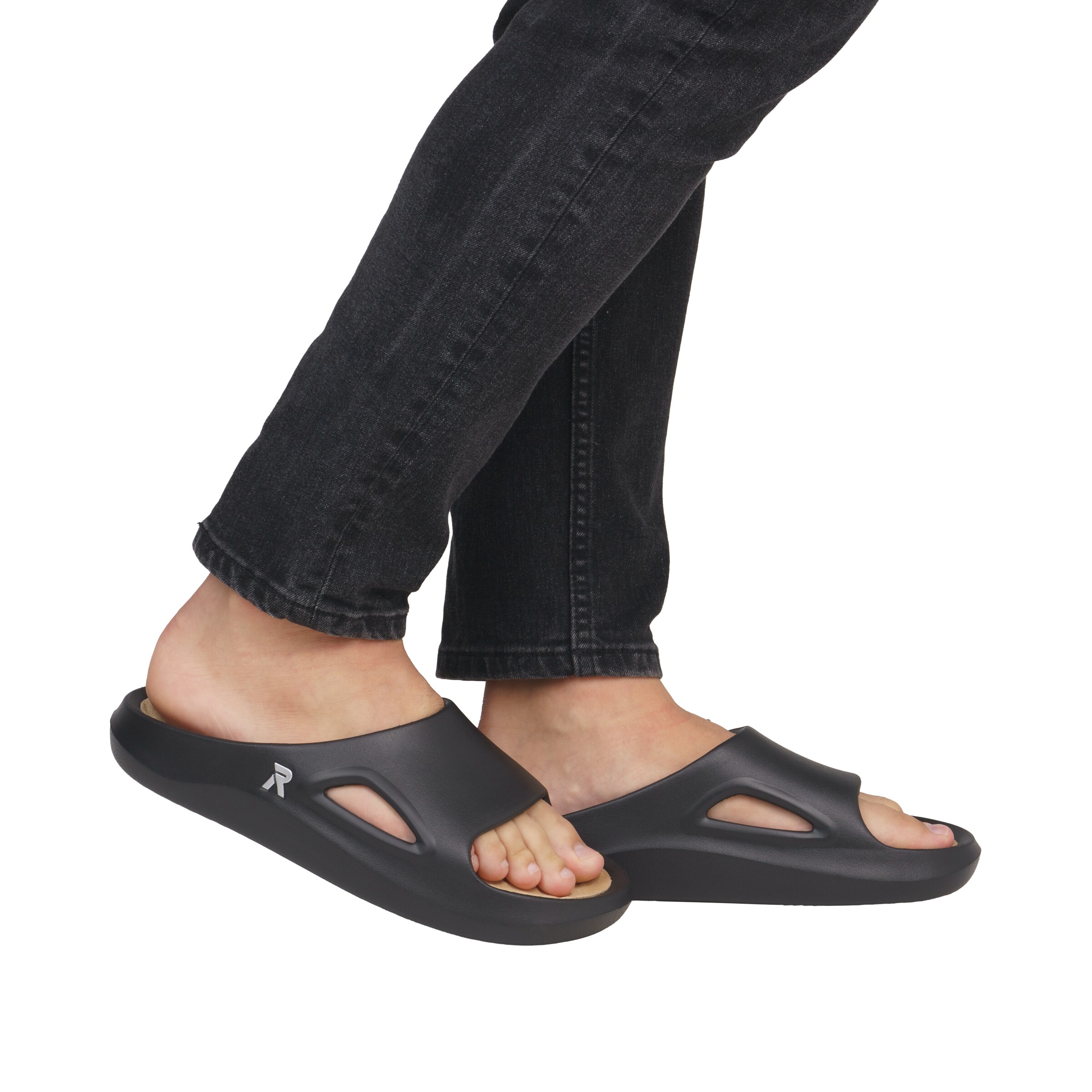 Rieker Sport Mules in Black: front