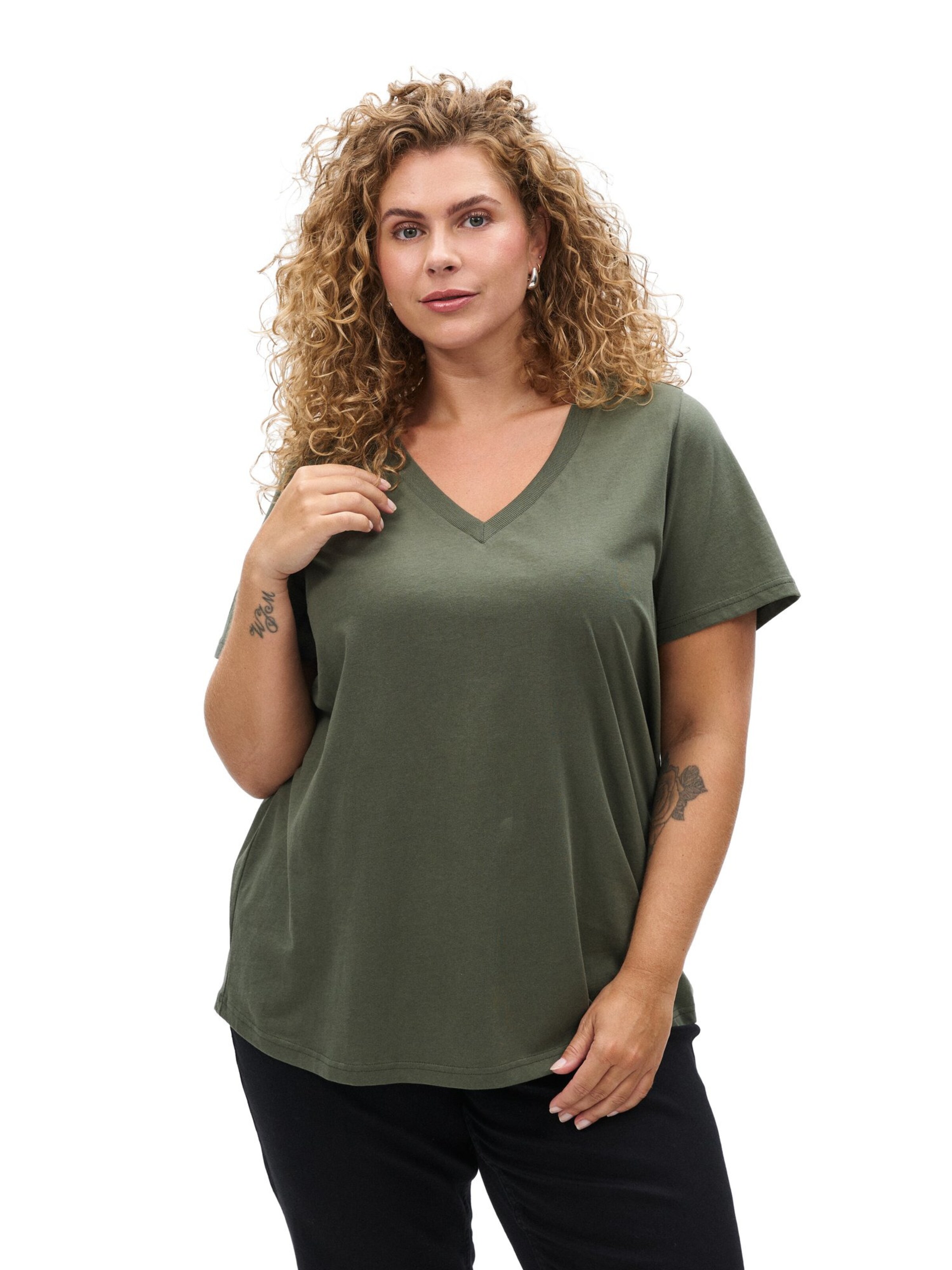 Zizzi Футболка 'Charlin' в Зеленый