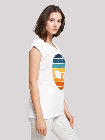 T-shirt 'Alien Sonnenuntergang Retro' F4NT4STIC en blanc