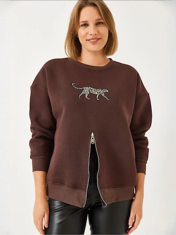 Bianco Lucci Sweatshirt in Brown: front