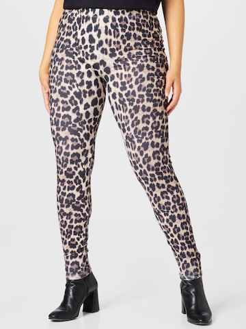 Zizzi Skinny Leggings 'Vjadan' - bézs: elől