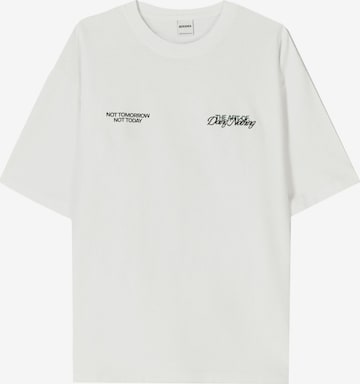 BershkaMajica - bijela boja: prednji dio