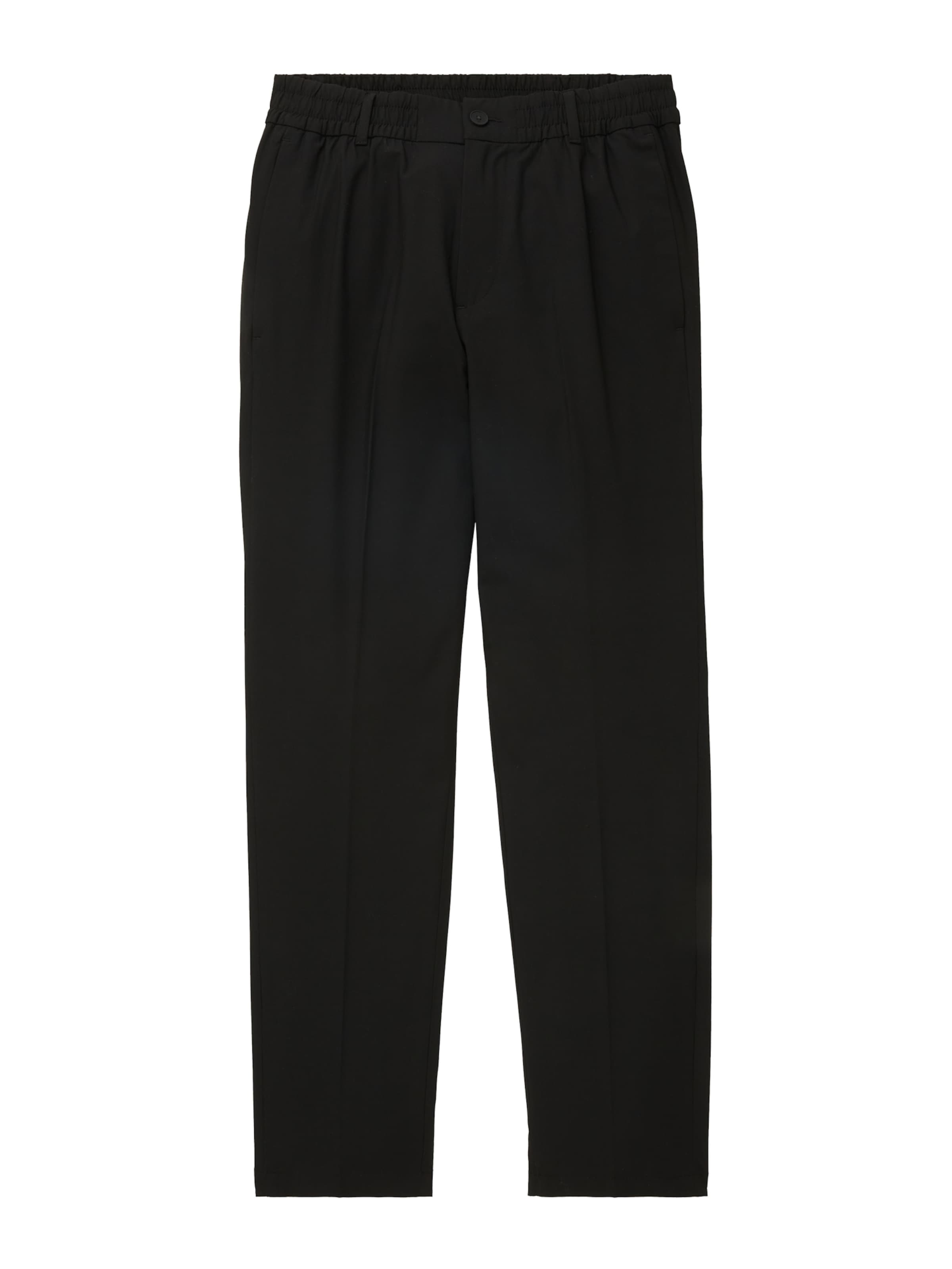 TOM TAILOR DENIM Regular Trousers with creases in Black: front
