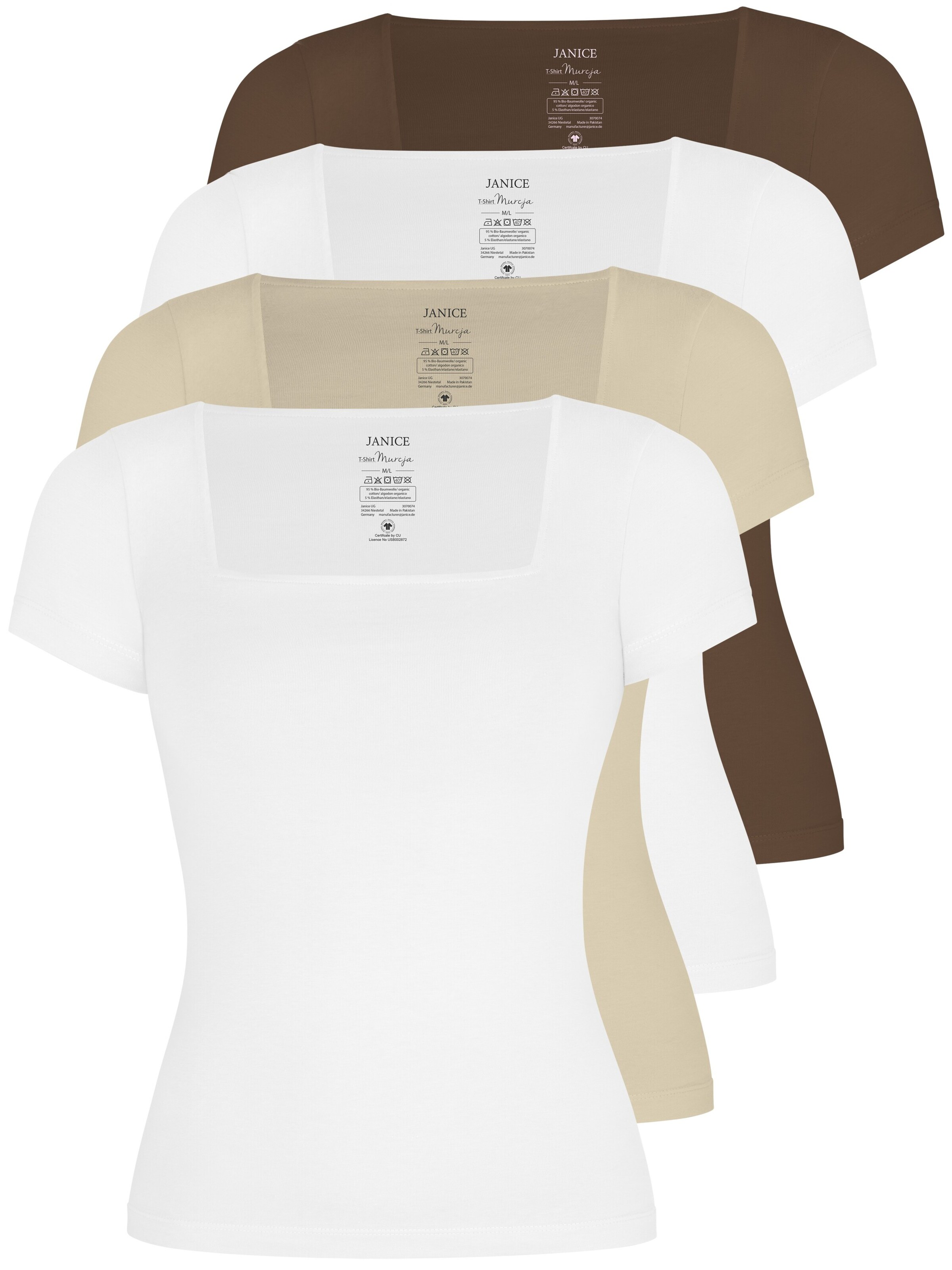 Janice Shirt in Beige: voorkant