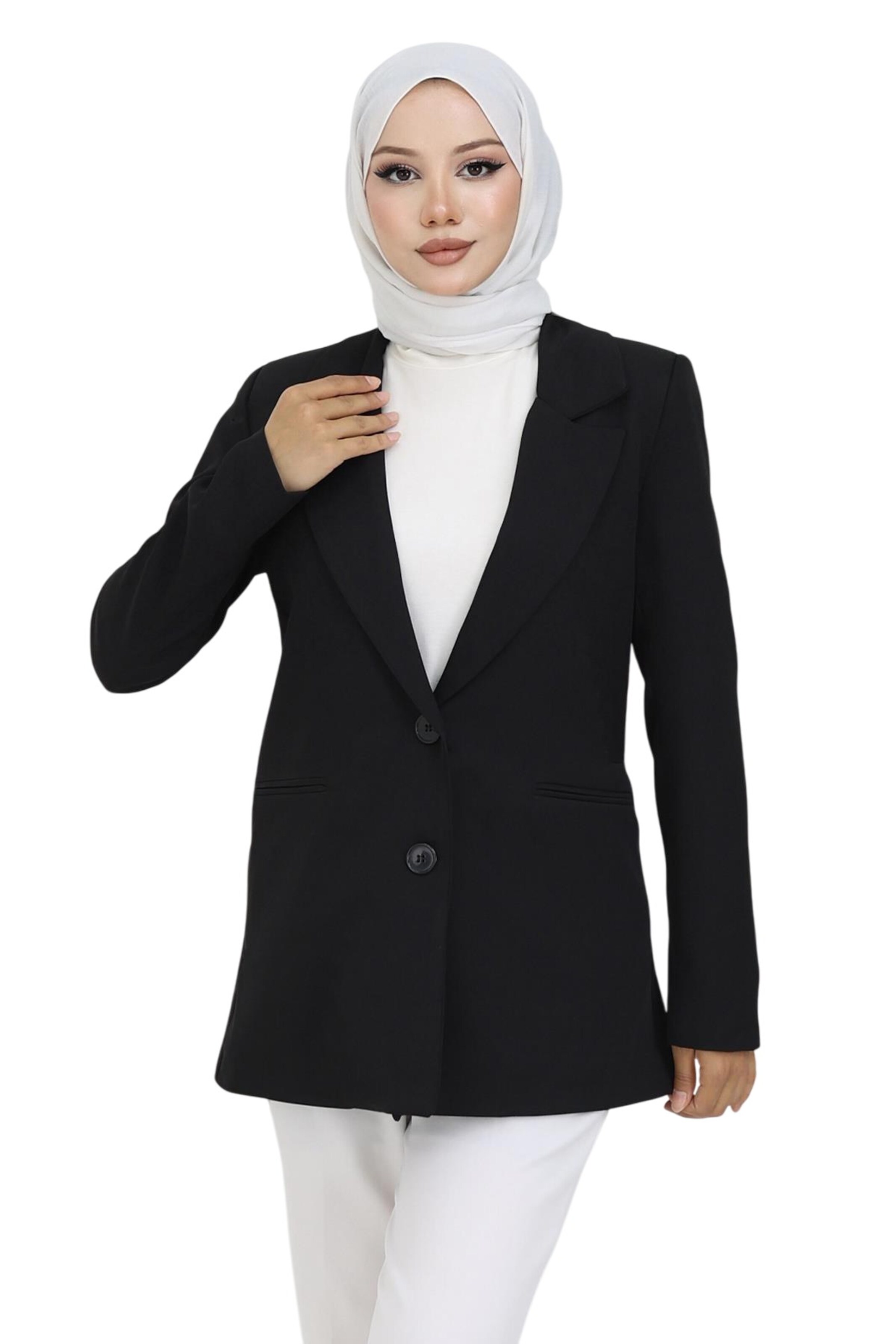MODAMIHRAM Blazer in Schwarz: Vorderseite
